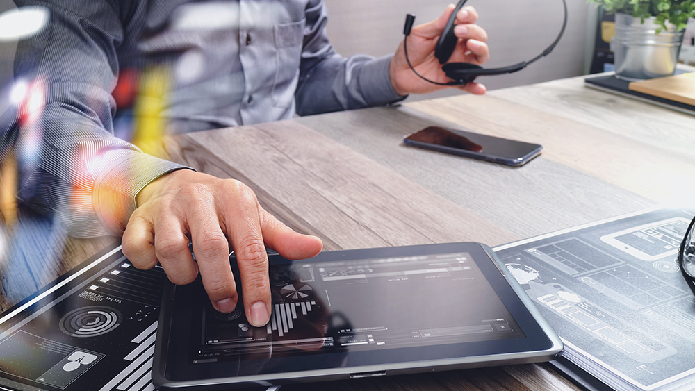 mobile working tablet